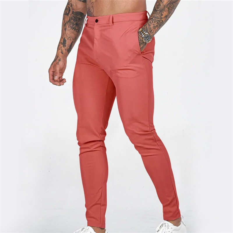 Miesten rennot, joustavat, kapenevat slim fit -housut