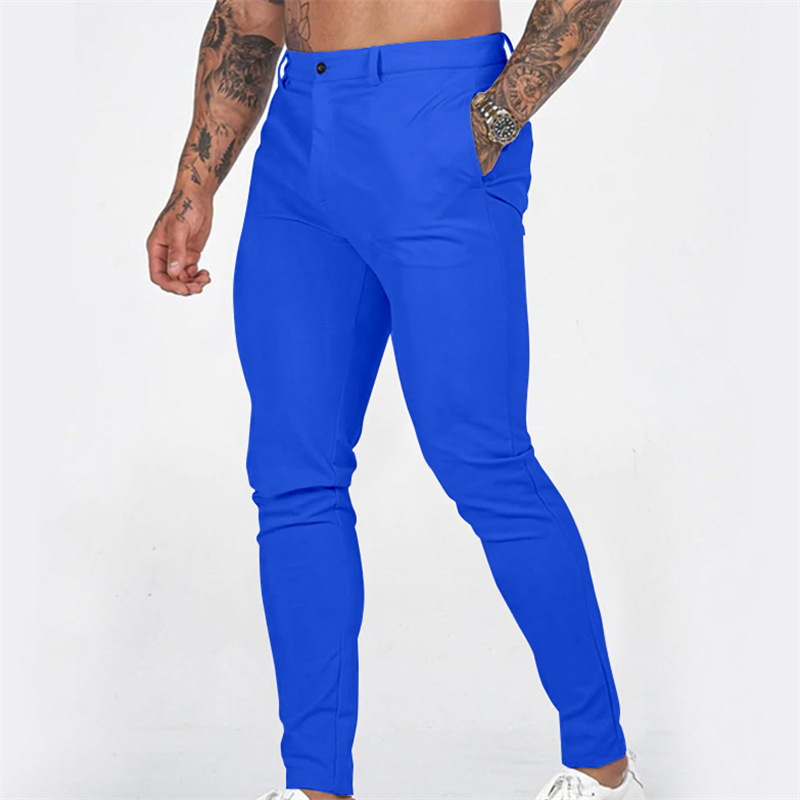 Miesten rennot, joustavat, kapenevat slim fit -housut