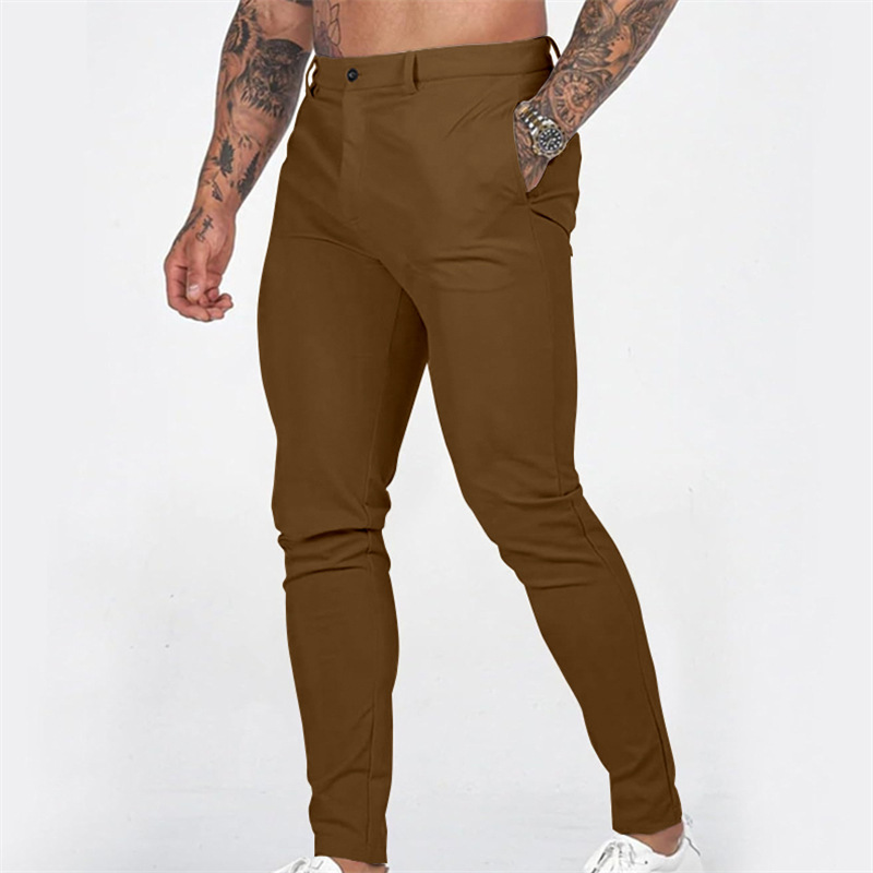 Miesten rennot, joustavat, kapenevat slim fit -housut