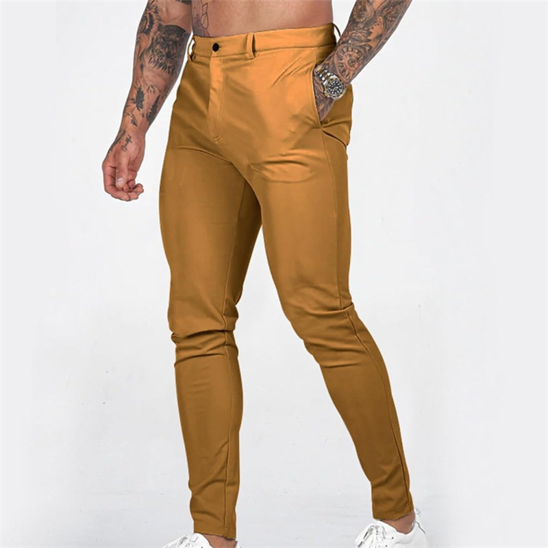 Miesten rennot, joustavat, kapenevat slim fit -housut