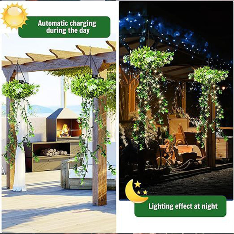 💎50 %:n alennus✨🔥Aurinkokäyttöinen riippuvalaisin milangrassista🌿Luo oma viihtyisä puutarhasi💡