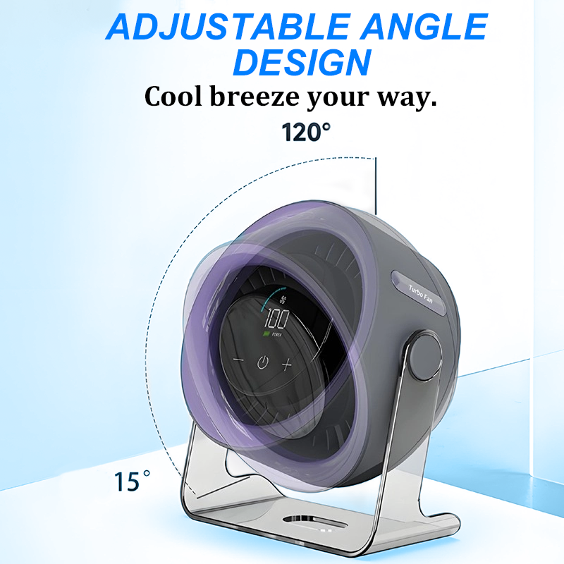 💥[Heatwave Essential] Pöytätuuletin LED-näytöllä, USB-virtalähteellä toimiva, kannettava, 100 nopeusasetusta, 120' kallistus, hiljainen, pitkä akunkesto, heiluri-toiminnolla varustettu pöytätuuletin makuuhuoneeseen, toimistoon, kotiin ja retkeilyyn