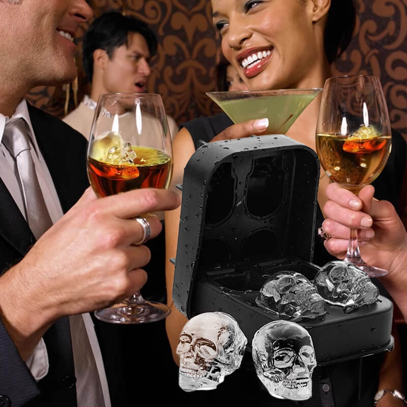 🥳2026:N SUOSIKKITARJOUS💀🧊 50 % ALENNUS! Silikoninen DIY-kallo-jääkuutioastia – Jättimäinen, hitaasti sulava kallo viskille, cocktaileille ja muille juomille. Elintarvikekäyttöön sopiva, BPA-vapaa. Täydellinen Halloweenille ja juhliin. 🎃✨