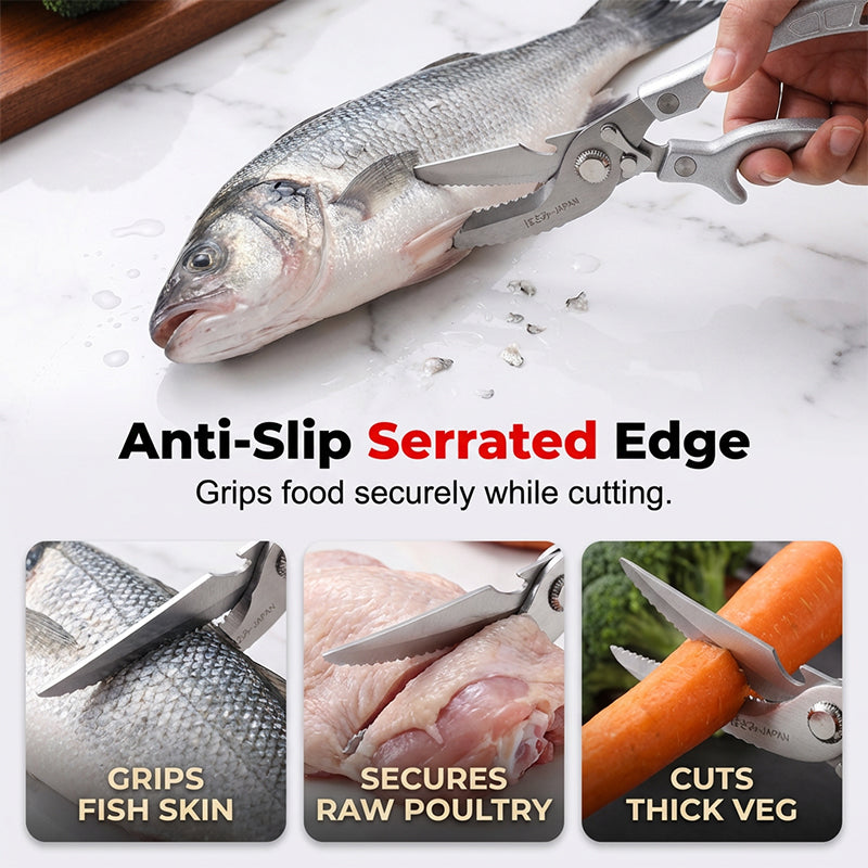 ✂️ Monikäyttöiset, kestävät keittiösakset – leikkaa, katkaise, murskaa – yksi työkalu hoitaa kaiken! 🦴🔪