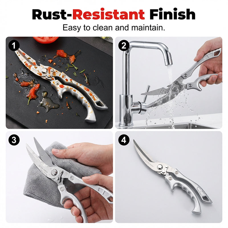 ✂️ Monikäyttöiset, kestävät keittiösakset – leikkaa, katkaise, murskaa – yksi työkalu hoitaa kaiken! 🦴🔪