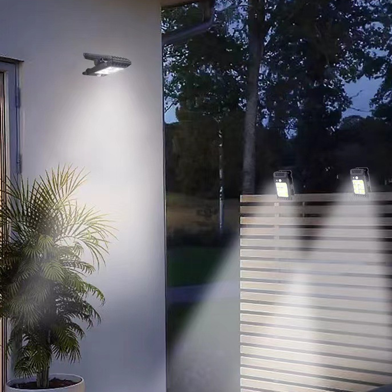 Aurinkokäyttöinen puristinlamppu liiketunnistimella