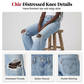 Women's Casual Ripped Wide-Leg Jeans