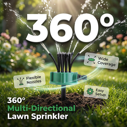 360°:n peittoalueen tarkkuussuihkupää puutarhan kasteluun