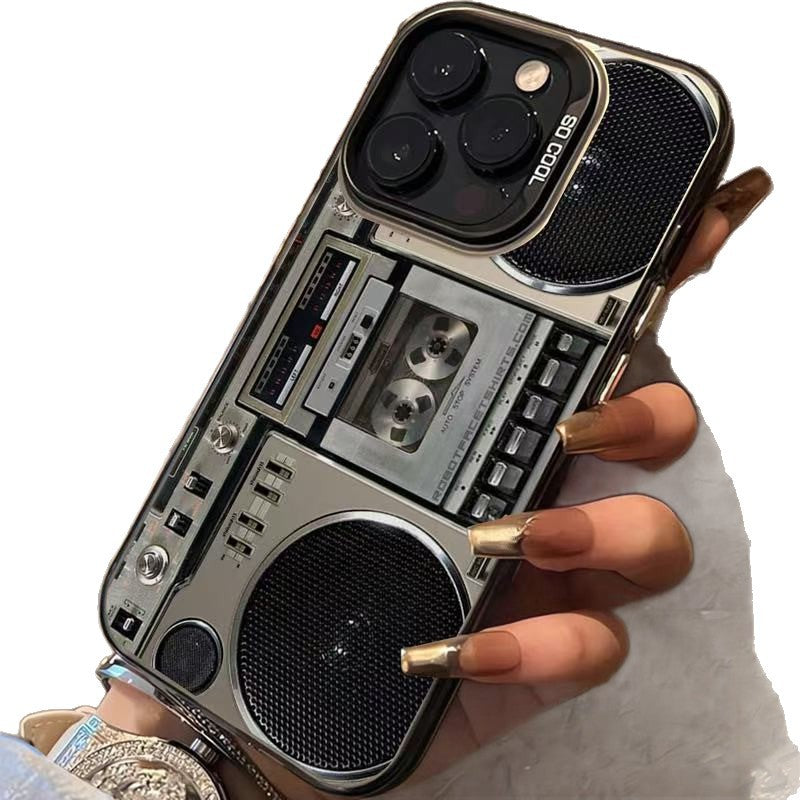 🔥Huipputarjous -50%🌟📼 Retrokasettisoittimen kuviollinen silikoninen puhelinkotelo. Sopii iPhone/Galaxy-sarjaan.