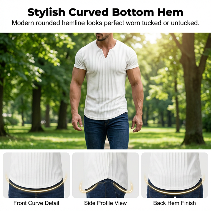 🔥 50 % ALENNUS 💥 Myydyin tuote 👕 Yksivärinen slim fit -mallinen Henley-paita miehille – korkealaatuinen, moderni ja täydellisesti istuva ✨