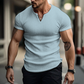 🔥 50 % ALENNUS 💥 Myydyin tuote 👕 Yksivärinen slim fit -mallinen Henley-paita miehille – korkealaatuinen, moderni ja täydellisesti istuva ✨