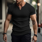 🔥 50 % ALENNUS 💥 Myydyin tuote 👕 Yksivärinen slim fit -mallinen Henley-paita miehille – korkealaatuinen, moderni ja täydellisesti istuva ✨