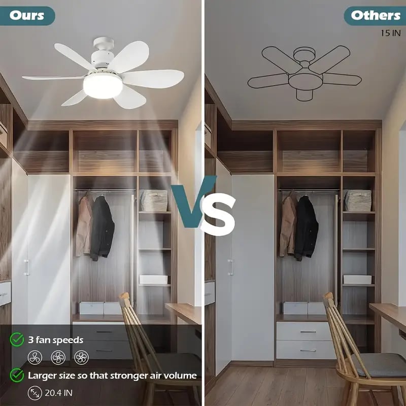 🔥Ale – 50 %:n alennus – 🎁 2-in-1-kannettava kattotuuletin ja valaisin kaukosäätimellä