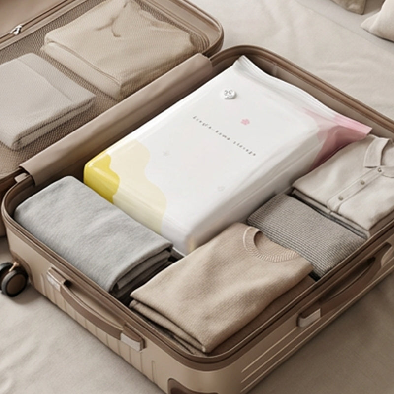 Tyhjennettävät säilytyspussit, jotka sulkeutuvat painamalla