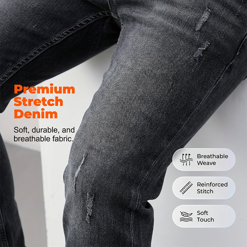 Miesten repeytyneet joustavat skinny-farkut