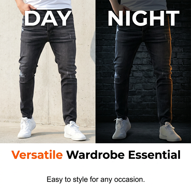 Miesten repeytyneet joustavat skinny-farkut