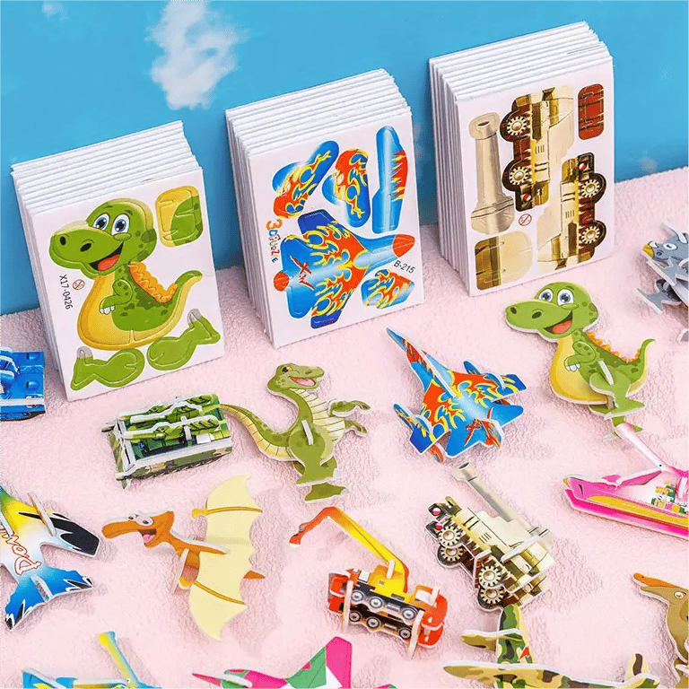 🦖 50 % ALENNUS! 🧩 OPETTAVA 3D-PALAPELI – 50-osainen pakkaus, jossa on värikkäitä dinosauruksia; kehittää luovuutta ja avaruudellista ajattelua 4-vuotiaille ja sitä vanhemmille 🎨✨