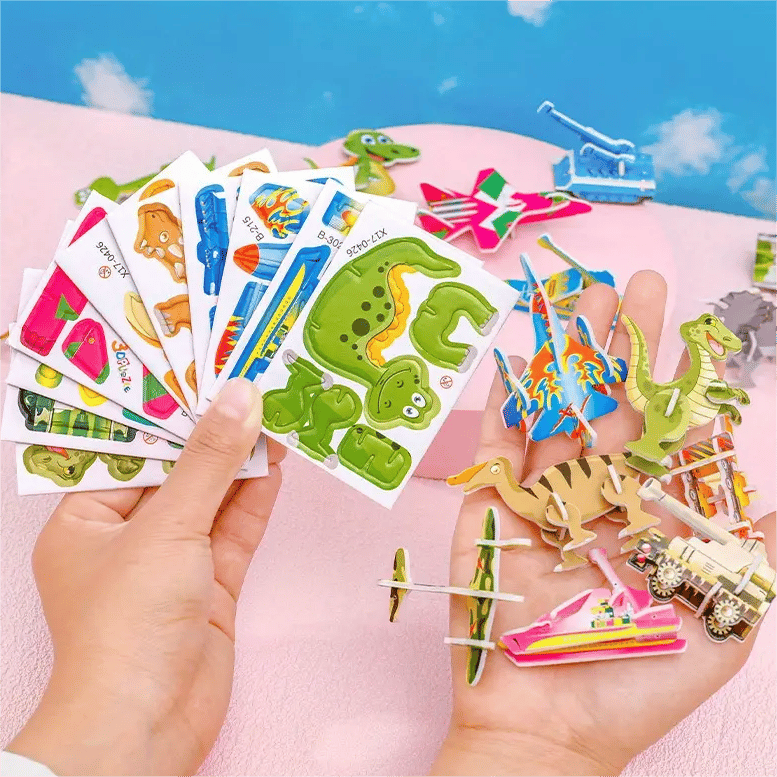 🦖 50 % ALENNUS! 🧩 OPETTAVA 3D-PALAPELI – 50-osainen pakkaus, jossa on värikkäitä dinosauruksia; kehittää luovuutta ja avaruudellista ajattelua 4-vuotiaille ja sitä vanhemmille 🎨✨