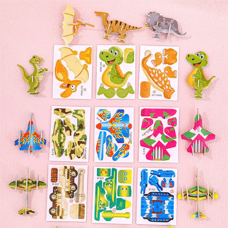 🦖 50 % ALENNUS! 🧩 OPETTAVA 3D-PALAPELI – 50-osainen pakkaus, jossa on värikkäitä dinosauruksia; kehittää luovuutta ja avaruudellista ajattelua 4-vuotiaille ja sitä vanhemmille 🎨✨