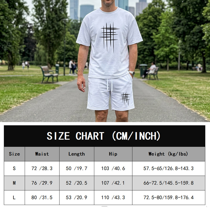 Miesten vapaa-ajan paita ja shortsit, 2-osainen setti – väljä istuvuus, hengittävä ja haalistumaton graafinen painatus 😎👕