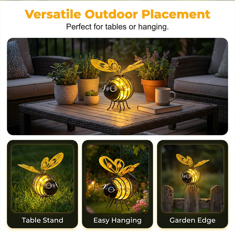 🌙🍃🪴 RAJOITETUN AJAN 50 %:N ALENNUS! Ripustettava aurinkokäyttöinen mehiläisvalaisin – lämmin keltainen valo, välkkymätön, sopii erinomaisesti puutarhajuhliin, retkeilyyn tai lastenhuoneisiin – tuo iloa päivin ja öisin 🌞🌜