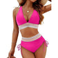 V-kaula-aukkoinen patchwork-bikini, 2-osainen setti