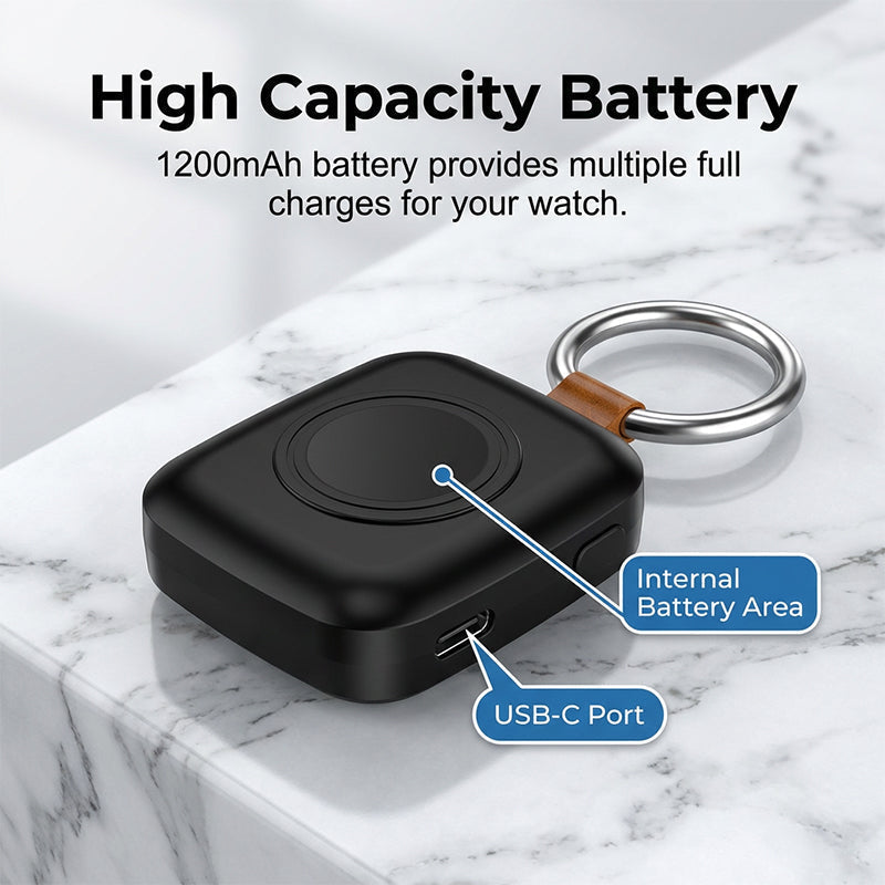 ⌚🔋 Älykellon varavirtalähde – langaton laturi, 1200 mAh, kompakti ja tyylikäs!
