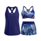 🌸 -50 %! 🦋 Tyylikäs 3-osainen tankini-asukokonaisuus – imarteleva leikkaus, trendikäs trooppinen kuosi ja ristikkäiset selkäosat – ihanteellinen rannalle ja uima-altaalle ✨
