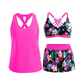🌸 -50 %! 🦋 Tyylikäs 3-osainen tankini-asukokonaisuus – imarteleva leikkaus, trendikäs trooppinen kuosi ja ristikkäiset selkäosat – ihanteellinen rannalle ja uima-altaalle ✨