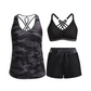 🌸 -50 %! 🦋 Tyylikäs 3-osainen tankini-asukokonaisuus – imarteleva leikkaus, trendikäs trooppinen kuosi ja ristikkäiset selkäosat – ihanteellinen rannalle ja uima-altaalle ✨