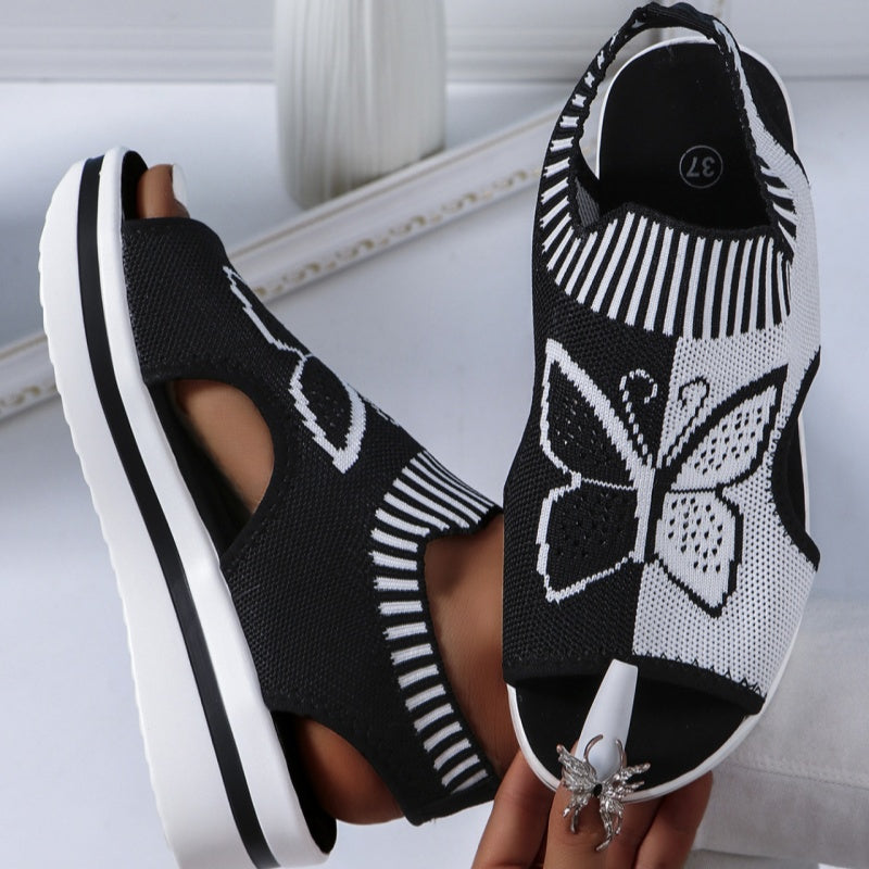 Naisten rennot peep-toe-malliset korolliset rantasandaalit