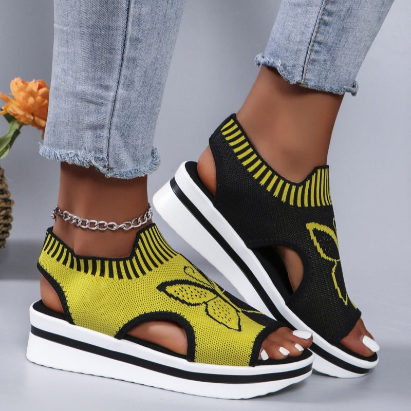 Naisten rennot peep-toe-malliset korolliset rantasandaalit