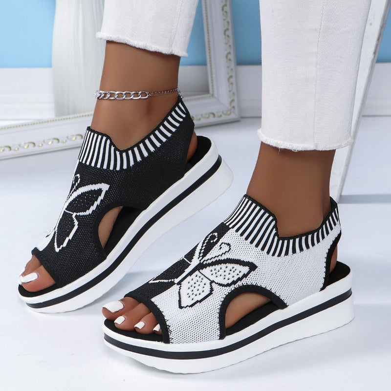 Naisten rennot peep-toe-malliset korolliset rantasandaalit