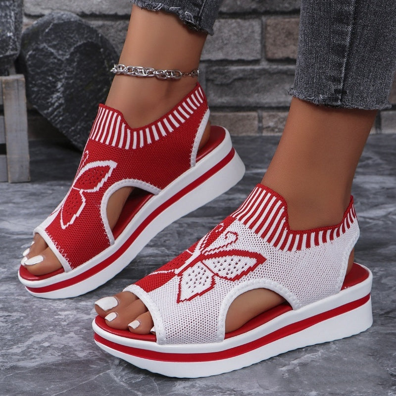 Naisten rennot peep-toe-malliset korolliset rantasandaalit