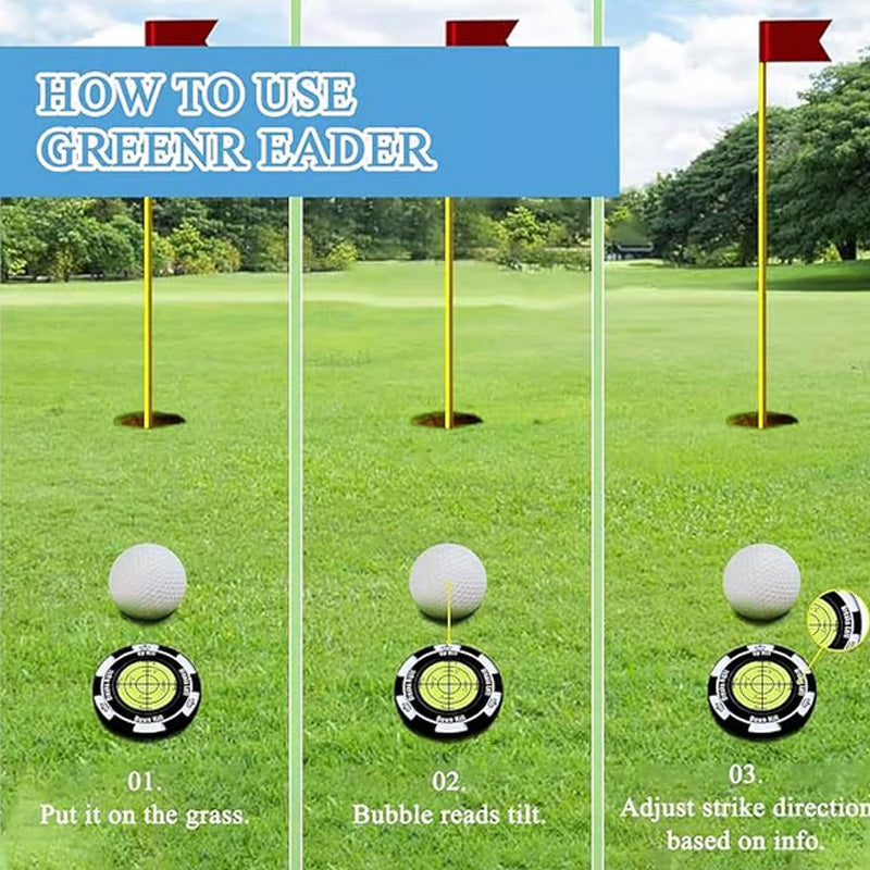 Precision Golf -viheriön korkeudenmittauslaite ja pallomerkki