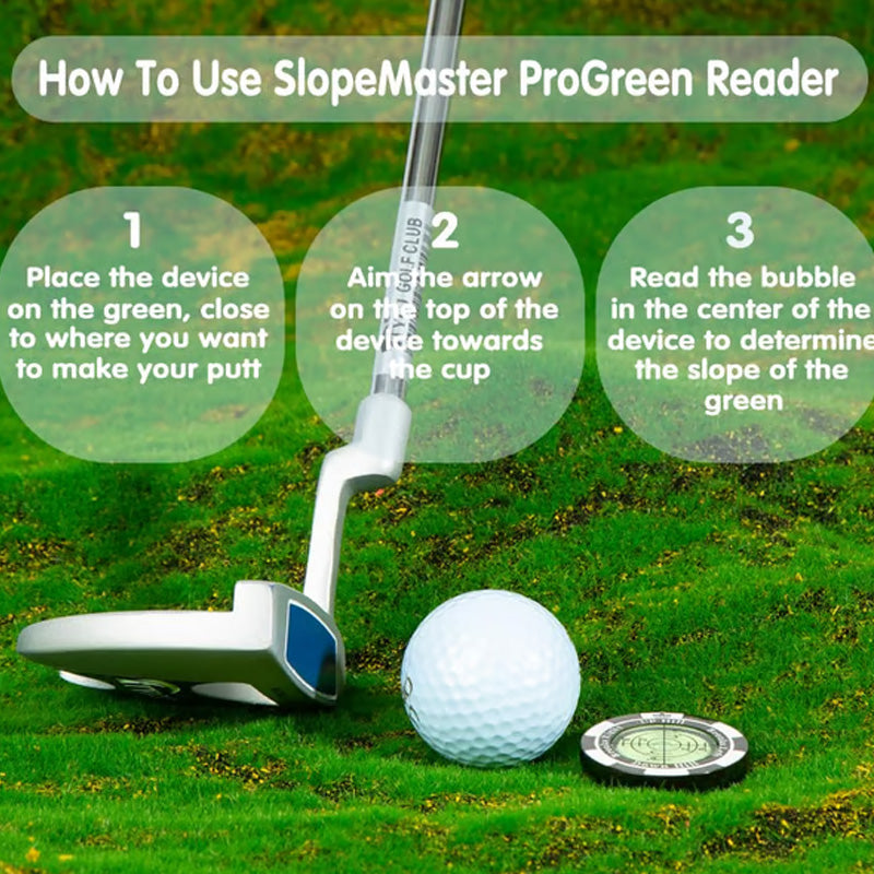 Precision Golf -viheriön korkeudenmittauslaite ja pallomerkki