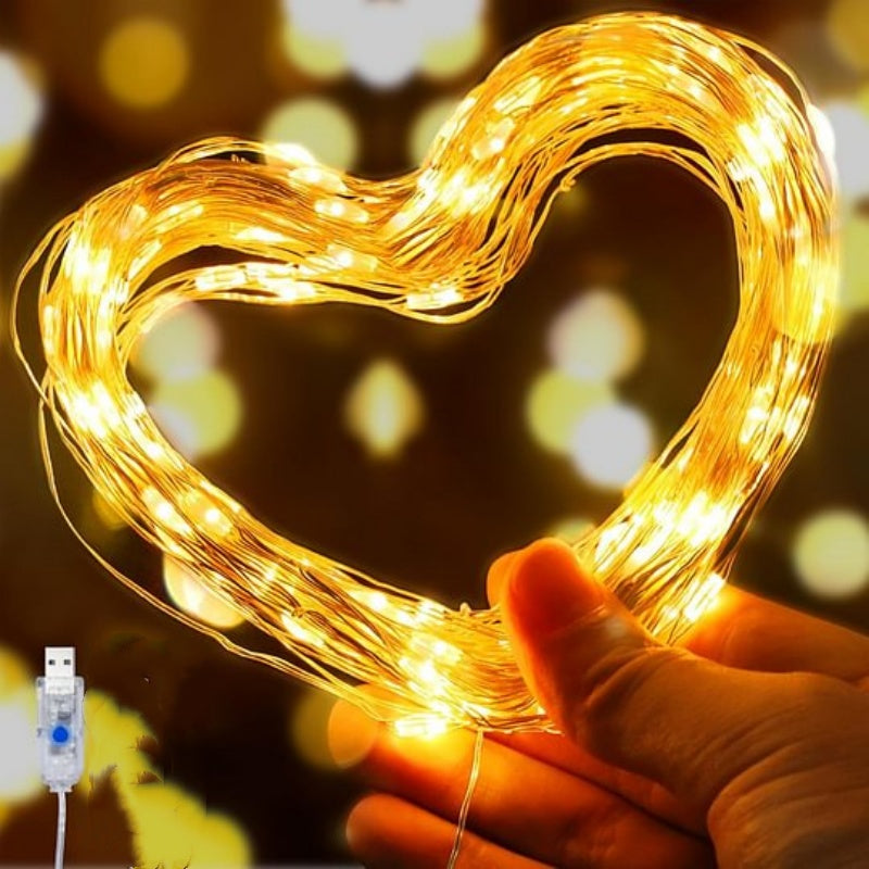 Jouluiset LED-tulikärpäset tuikkuvan nippuvalot