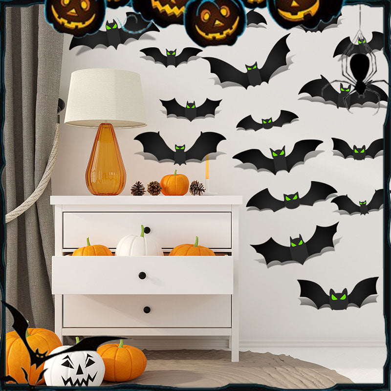 Halloween-3D-lepakkokoristeiden tarrasarja