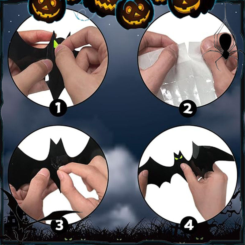 Halloween-3D-lepakkokoristeiden tarrasarja