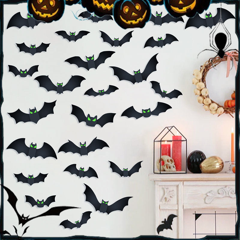 Halloween-3D-lepakkokoristeiden tarrasarja