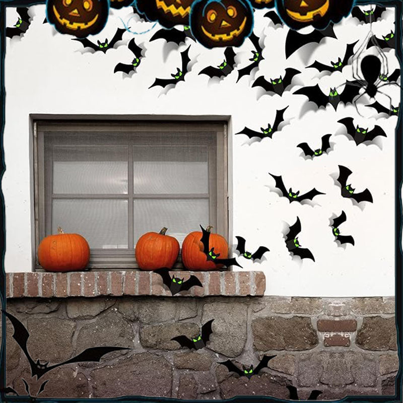 Halloween-3D-lepakkokoristeiden tarrasarja