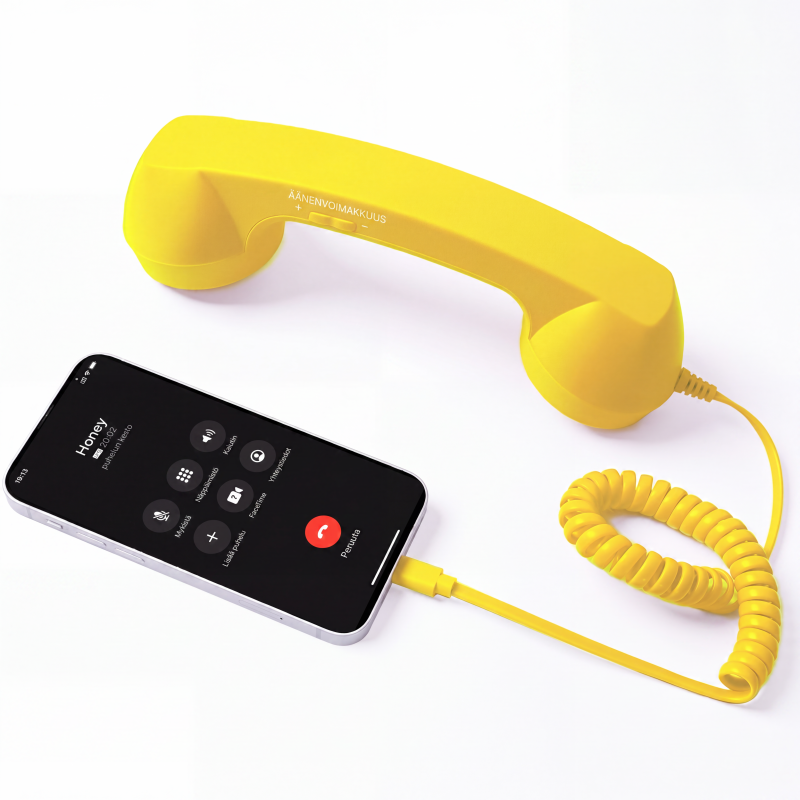 🎄Joulumyynti📞Retro-puhelimen kuuloke iPhonelle ja Androidille, Type-C-liitännällä varustettu vanhanaikainen puhelimen kuuloke HD-mikrofonilla ja kaiuttimella