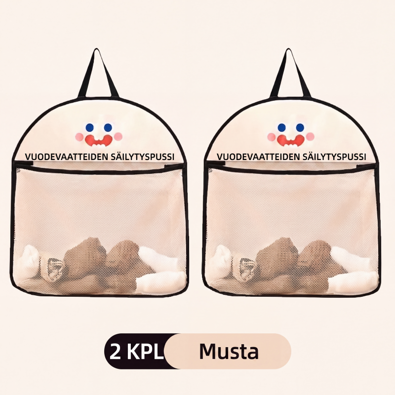 Monikäyttöinen näkyvä verkkoinen ripustettava säilytyspussi