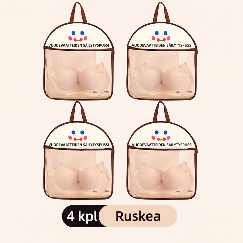 Monikäyttöinen näkyvä verkkoinen ripustettava säilytyspussi