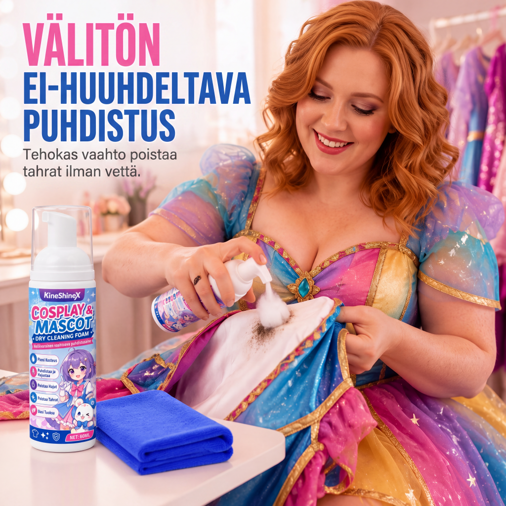 Kannettava kankaanpuhdistusvaahto 60 ml, mukana puhdistusliina