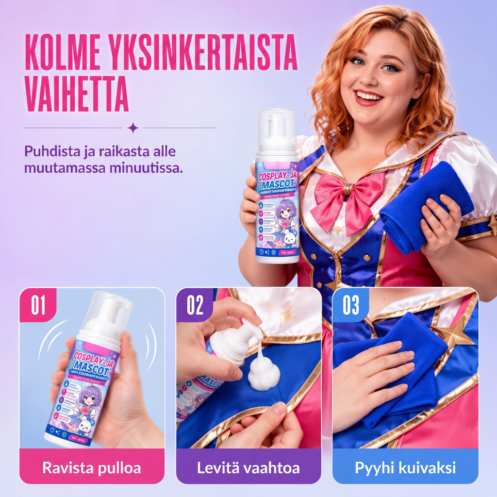 Kannettava kankaanpuhdistusvaahto 60 ml, mukana puhdistusliina