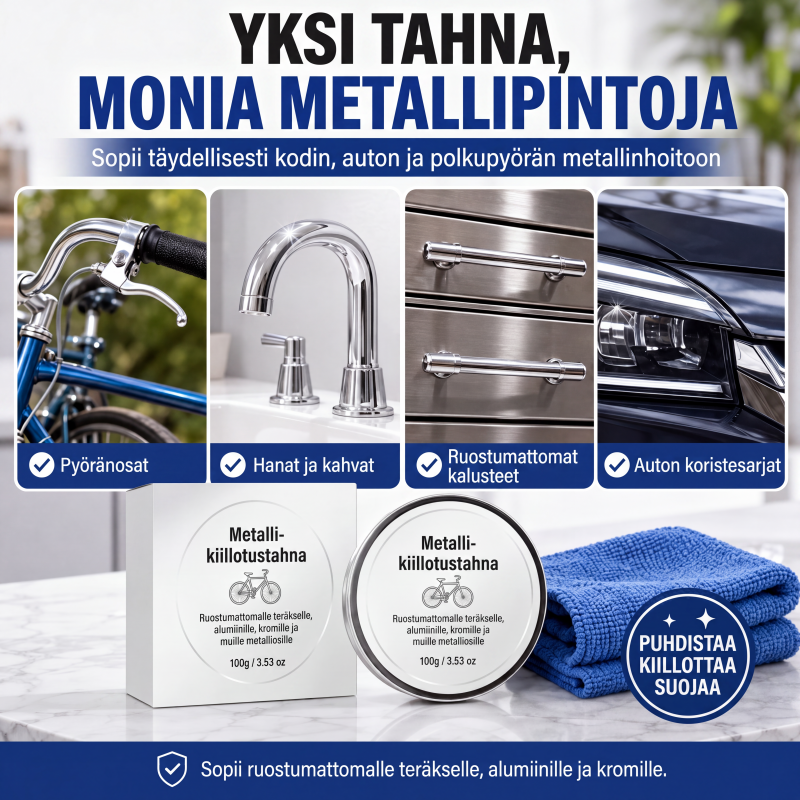 Monikäyttöinen metallinkiillotustahna