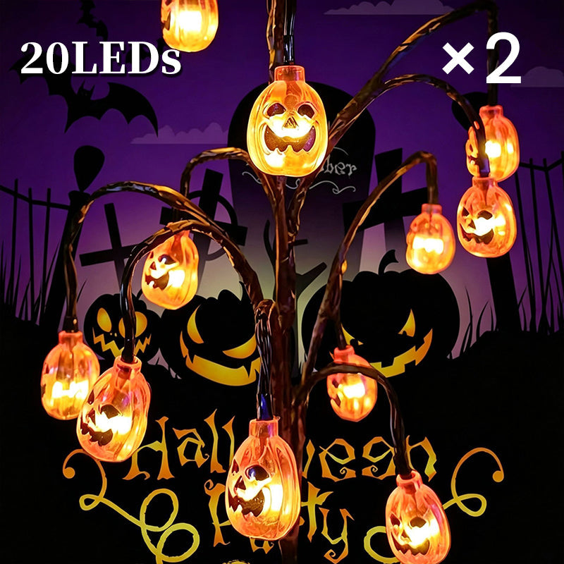 Vedenpitävät aurinkokäyttöiset kurpitsavalot oksille – halloweeniin