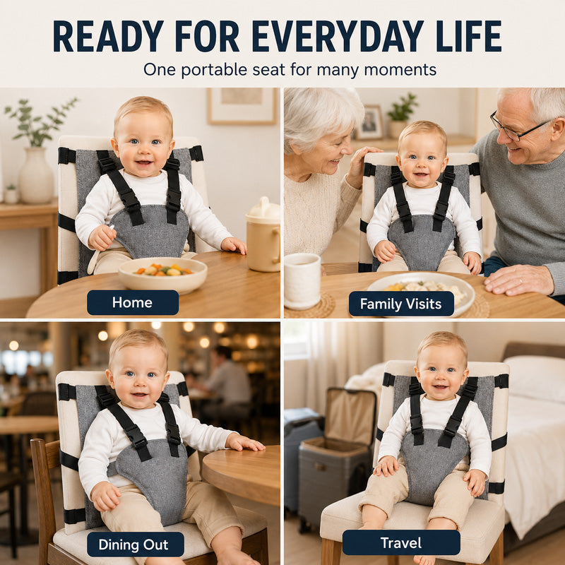 🎉 Vuoden 2026 tarjous — Myyty yli 34 700 kappaletta!👶 Kannettavan vauvan syöttötuolin turvavyö