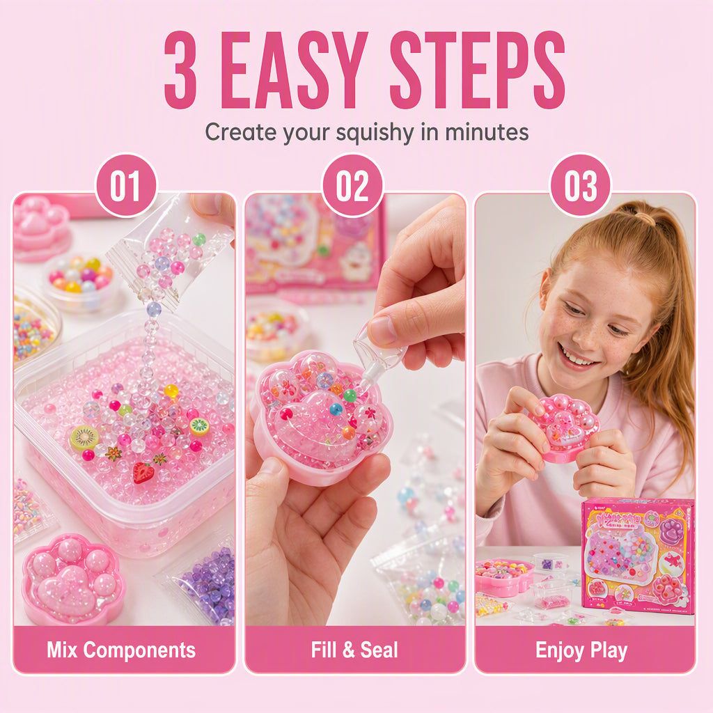 🐱 🧊 Tee-se-itse paistetun jään squishy-lelusetti – Kissan kynsikuvioinen, squishy hauska ja luova – Täydellinen aistileikkeihin ja stressin lievitykseen lapsille ✨